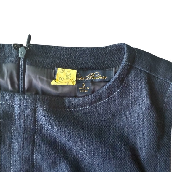 Brooks Brothers Crewneck Shift Dress In Basketwoven Cotton Size 6 - Picture 4 of 8